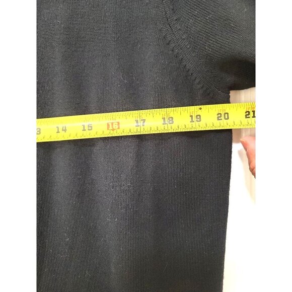 Talbots Black Sequined Cardigan Sweater Size XL 100% Pure New Wool - Picture 8 of 14